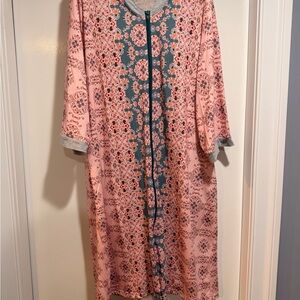 Chic Long Sleeve Pink and Gray Dress